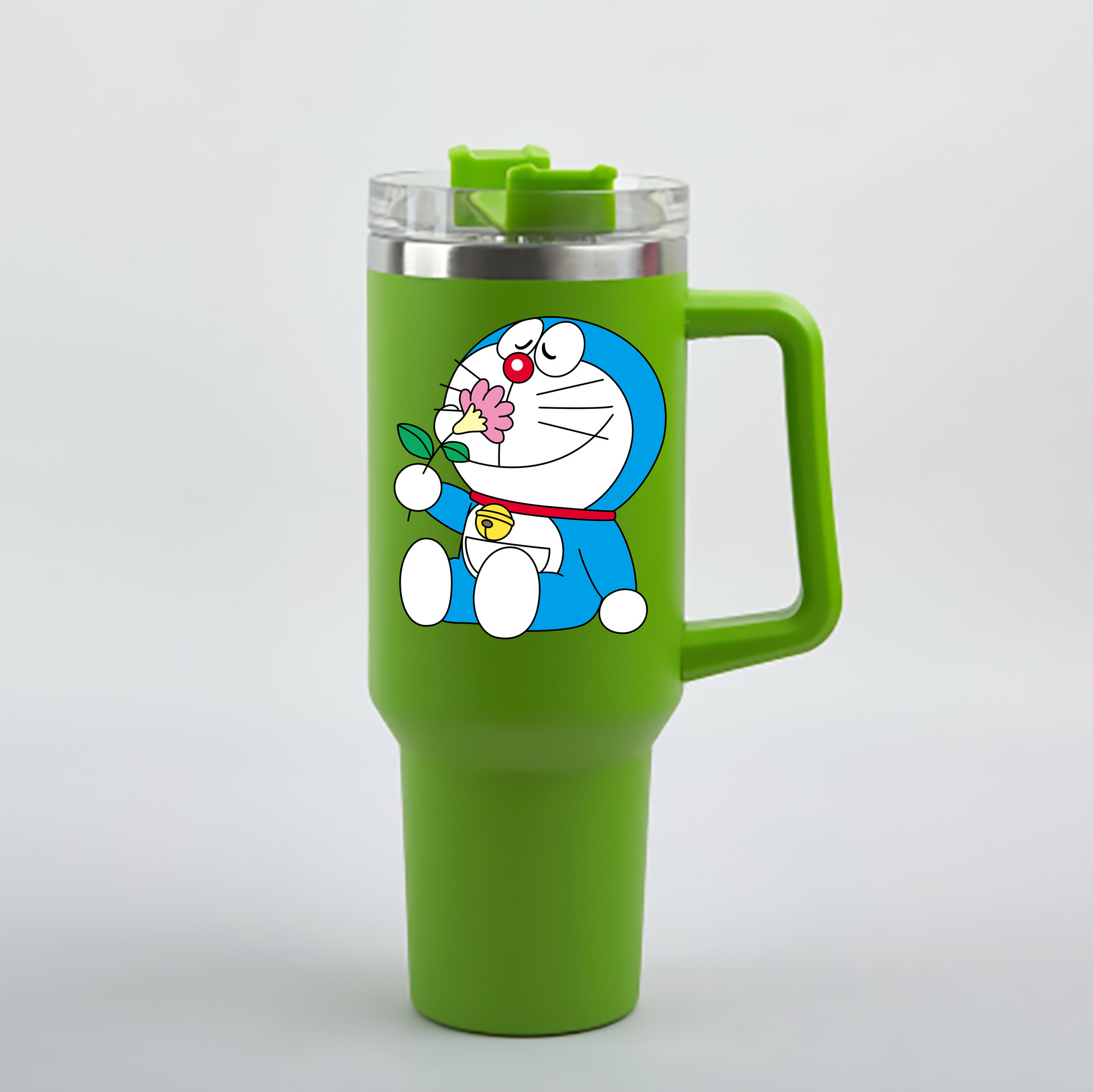（画像用） ドラえもん Doraemon 1200mL車用タンブラー - クリスタルステッカー（プラスチックストロー付き）
